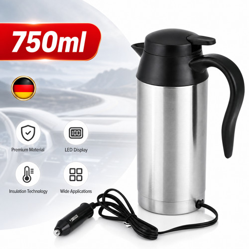 12v 750ml auto wasserkocher - 12v,